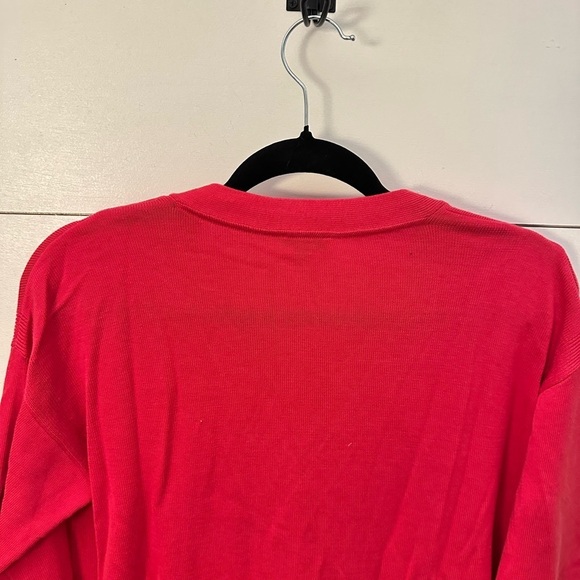 TALBOTS Woman RED PINK button cotton long sleeve career casual cardigan MP - Picture 11 of 13